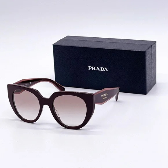 NEW PRADA PR14WS VIY1L0 WOMEN’S SUNGLASSES PRADA SPR 14W BURGUNDY PRADA PR 14WS - Picture 3 of 12